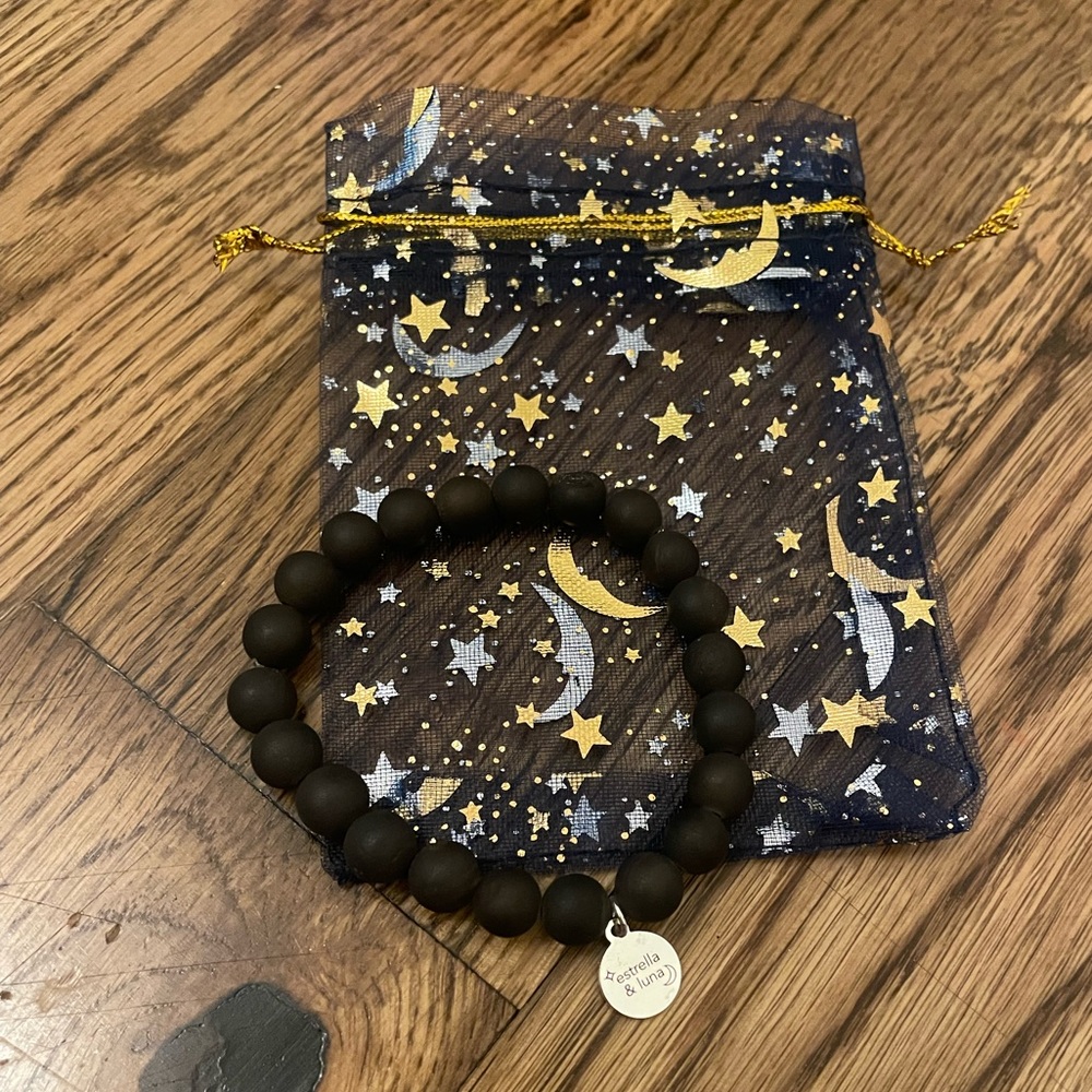 New Estrella & Luna Black Bead Bracelet